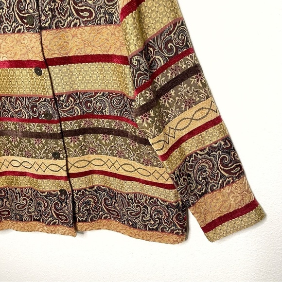Alfred Dunner vintage tapestry multi pattern blazer jacket size 12 - Picture 4 of 12